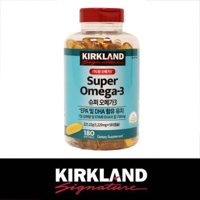 [KIRKLAND] (hp) Super Omega 3 with EPA + DHA 180 Softgels / 312/51250(0.55) / 22,000 won(R) / S
