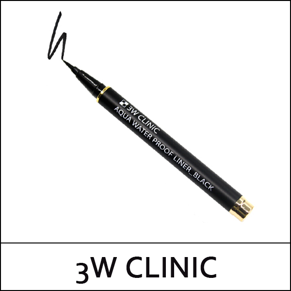 [3W Clinic] (b) Aqua Water Proof Liner Black 0.8g / EXP 2026.10 / 3399(40) / 1,000 won(R)