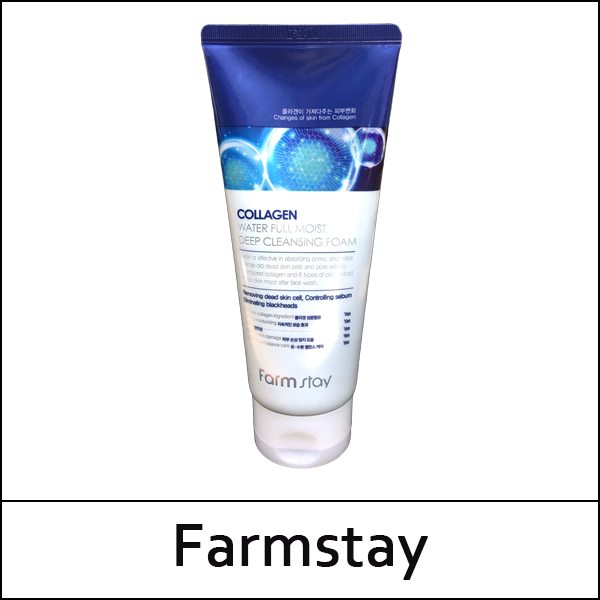 [Farmstay] (bo) Collagen Water Full Moist Deep Cleansing Foam 180ml / (a) 23/43 / 8302(6) / 4,600 won(R)