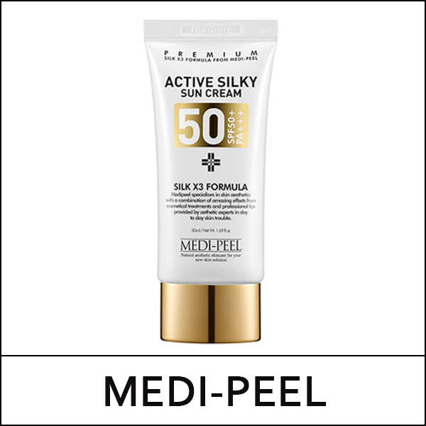 [MEDI-PEEL] (jh) Active Silky Sun Cream 50ml / EXP 2027.03 / Box 96 / (bo) 05 / 5599(18) / 3,000 won(R)