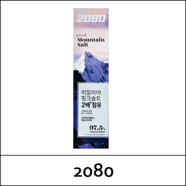 [2080] (b) 2080 Pure Plus Toothpaste 120g / Pink Mountain Salt / # Mild Mint / Box 36 / (a) 21 / (cu) 41 / 5125(9) / 2,000 won(R)