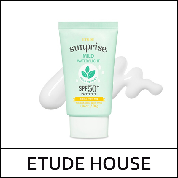 [ETUDE HOUSE] (tt) Sunprise Mild Watery Light SPF50+ PA++++ 50g / EXP 2026.10 / Box 48 / (cu) 17 / 0799(18) / 2,000 won(R)