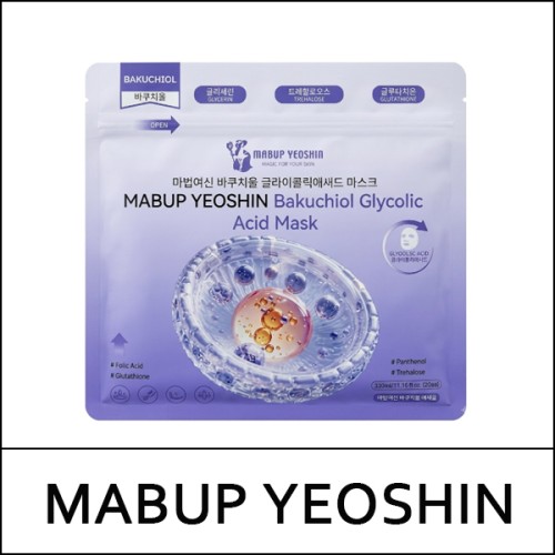 [MABUP YEOSHIN] (bo) Bakuchiol Glycolic Acid Mask (20 sheets) 350ml / 3425(4) / 5,300 won(R)