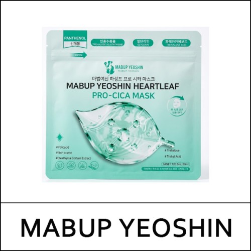 [MABUP YEOSHIN] (bo) Heartleaf Pro-Cica Mask (20 sheets) 350ml / 3425(4) / 5,300 won(R)