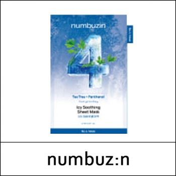 [numbuzin] (bo) No.4 Icy Soothing Sheet Mask (27ml*4ea) 1 Pack / SOS 응급진정 얼음장팩 / (sg) 38(57) / 0615(6) / 6,900 won(R)