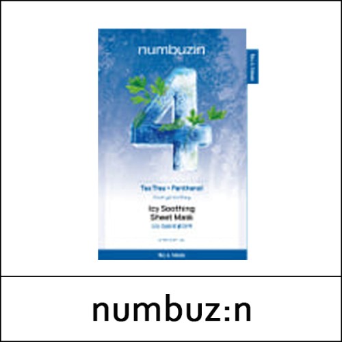 [numbuzin] (bo) No.4 Icy Soothing Sheet Mask (27ml*4ea) 1 Pack / SOS 응급진정 얼음장팩 / (sg) 38(57) / 0615(6) / 6,900 won(R)