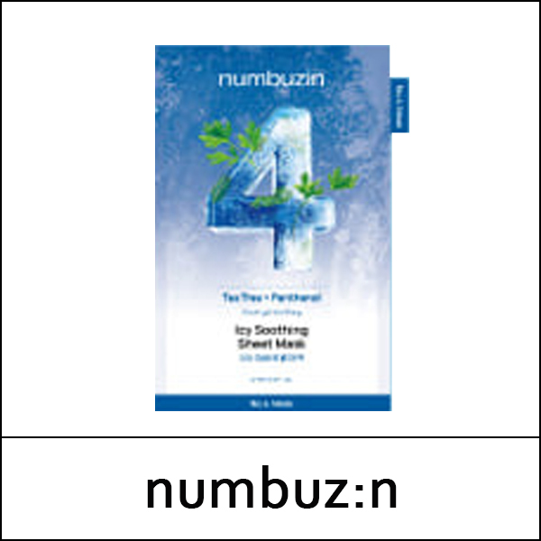 [numbuzin] (bo) No.4 Icy Soothing Sheet Mask (27ml*4ea) 1 Pack / SOS 응급진정 얼음장팩 / (sg) 38(57) / 0615(6) / 6,900 won(R)