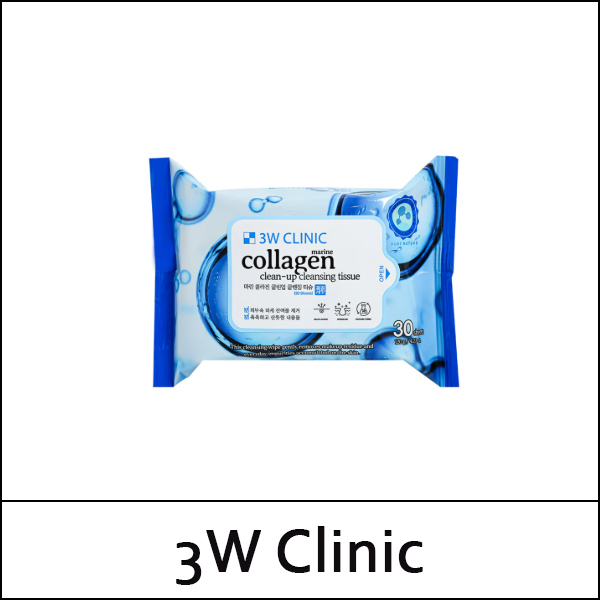 [3W Clinic] ★ Sale 60% ★ (b) Collagen Clean-Up Cleansing Tissue 120g (30 sheets) / 106(11) / 4,900 won()
