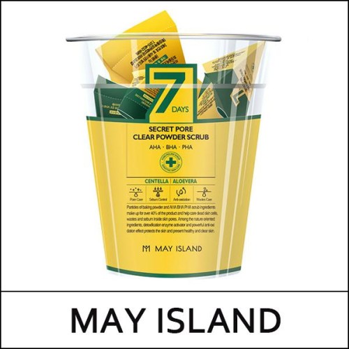 [MAY ISLAND] ★ Sale 65% ★ (s) 7 Days Secret Pore Clear Powder Scrub (5g*12ea) 1 Pack / Box 50 / 03(12R)30 / 13,000 won(12R)