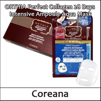 [Coreana] (bo) ORTHIA Perfect Collagen 28 Days Intensive Ampoule Aqua Mask (25ml*10ea) 1 Pack / EXP 2027.07 / 81199(4) / 11,000 won(R)