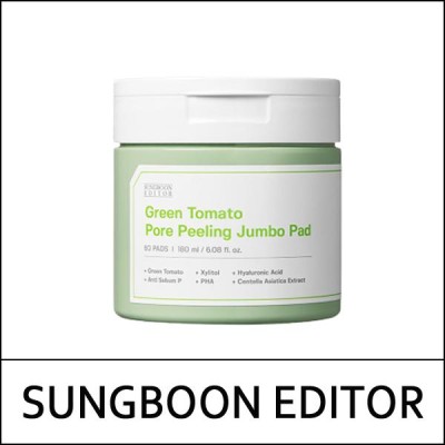 [SUNGBOON EDITOR] (jh) Green Tomato Pore Peeling Jumbo Pad 60Pads(180ml) / Box 40 / (j) 901(99) / 69(78)/78(97)02(5) / 10,500 won(R)