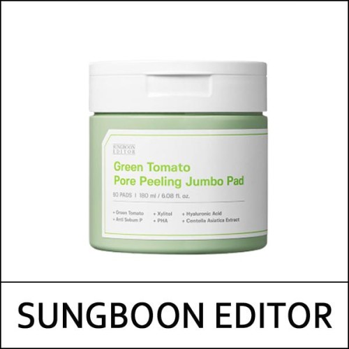 [SUNGBOON EDITOR] (jh) Green Tomato Pore Peeling Jumbo Pad 60Pads(180ml) / Box 40 / (j) 901(99) / 69(78)/78(97)02(5) / 10,500 won(R)