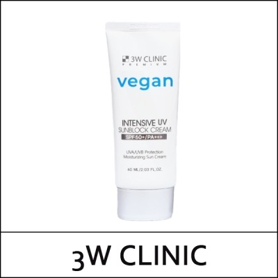 [3W Clinic] (b) Premium Vegan Intensive UV Sunblock Cream 60ml / 5415(16) / 5,200 won(R)