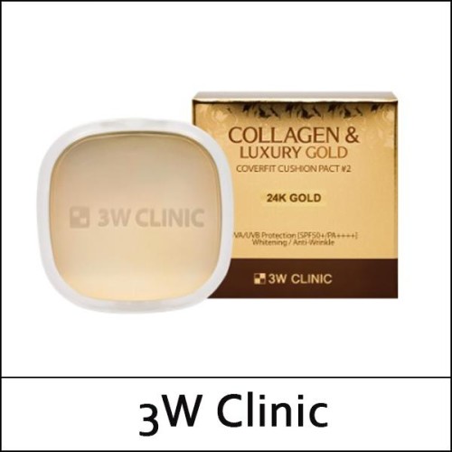 [3W Clinic] (b) Collagen & Luxury Gold Coverfit Cushion Pact 10g / #2 / 0602(14) / 7,200 won(R)