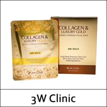 [3W Clinic] (b) Collagen & Luxury Gold Energy Hydrogel Facial Mask (30g*5ea) 1 Pack / Box 60 / 0502(5) / 6,000 won(R) / 부피무게