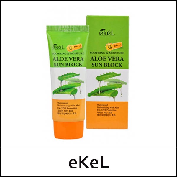 [ekeL] (a) Soothing and Moisture Aloe Vera Sun Block 70ml / SPF50 PA+++ / EXP 2027.01 / Box / (s) / 8199(16) / 1,000 won(R)