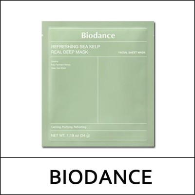 [BIODANCE] (bo) Refreshing Sea Kelp Real Deep Mask (34g*4ea) 1 Pack / Box 60 / (jn) 511(401) / (boL) / 721/45199(6) / 15,400 won(R)