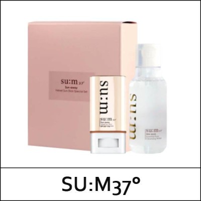 [SU:M37°] SUM ★ Sale 49% ★ (n) Sun-Away Velvet Sun Stick Duo Special Set (Sun Stick 18g*2ea + Cleansing Water 100ml) / 52/3201(5) / 50,000 won(5)