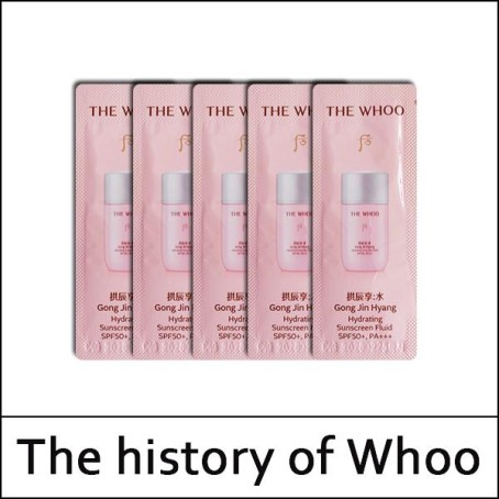 [The History Of Whoo] (sg) Gongjinhyang Hydrating Sunscreen Fluid 1ml*120ea(Total 120ml) / 수 수분 선 / 451(41)/561(51)25(7) / 20,700 won(R) / S