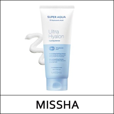 [MISSHA] ★ Sale 50% ★ (hp) Super Aqua Ultra Hyalron Foaming Cleanser 200ml / Box 40/60 / (cu)(bo) 44 / 9315(6) / 9,000 won(6)