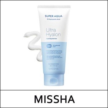 [MISSHA] ★ Sale 48% ★ (hp) Super Aqua Ultra Hyalron Foaming Cleanser 200ml / Box 40/60 / (cu) 64 / (bo) 44 / 9302(6) / 9,000 won(6)