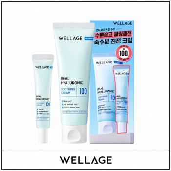 [WELLAGE] ★ Sale 5% ★ (oy) Real Hyaluronic Soothing Cream 100 Set (80ml+20ml) / 25250(8) / 28,000 won()