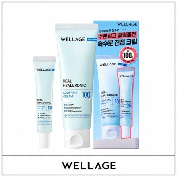 [WELLAGE] ★ Sale 5% ★ (oy) Real Hyaluronic Soothing Cream 100 Set (80ml+20ml) / 25250(8) / 28,000 won()