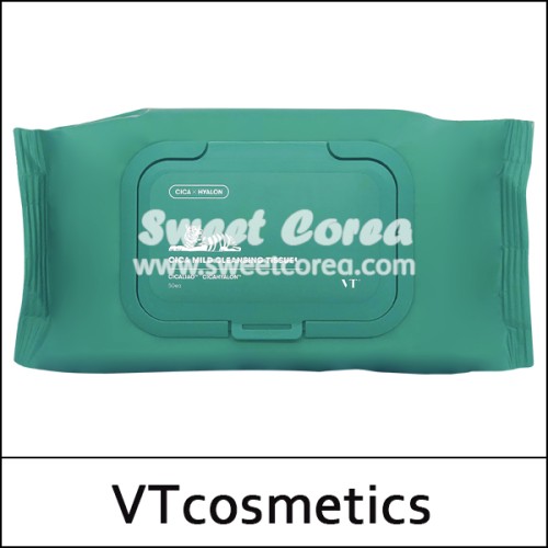 [VT Cosmetics] ★ Sale 57% ★ (jh) Cica Mild Cleansing Tissue 500g(100ea) / Box 10 / 7501(0.75) / 14,000 won(0.75) / Sold Out