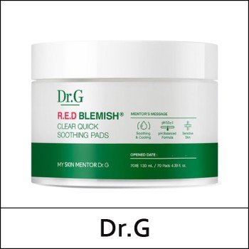 [Dr.G] ★ Sale 53% ★ (bo) R.E.D Blemish Clear Quick Soothing Pads (70ea) 130ml / Box 24 / (ho) / 72150(4) / 28,000 won()