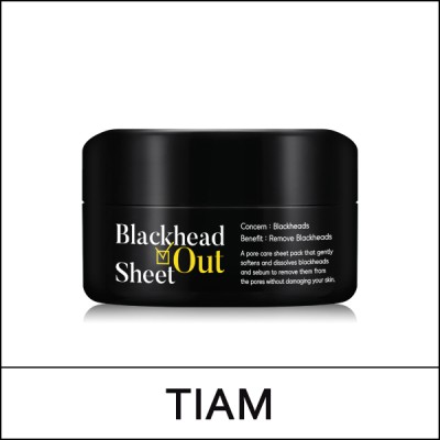 [TIA'M] TIAM ★ Sale 20% ★ (pw) Blackhead Out Sheet 55ml(35sheets) / Box 60 / 46(10R)44 / 16,000 won(10R)