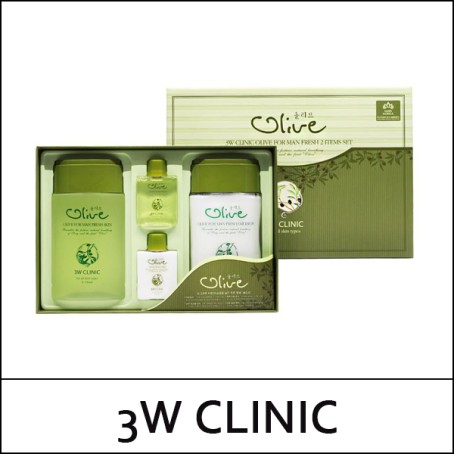 [3W Clinic] (b) Olive For Man Fresh Skin and Emulsion Set (150ml each + 35ml Samples each) / 6503(1.2) / 7,300 won(R)