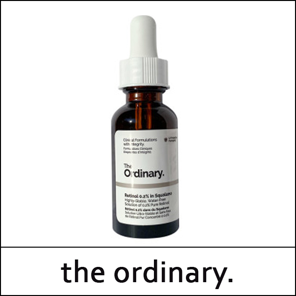 [the ordinary.] ★ Sale 5% ★ (oy) Retinol 0.2% In Squalane 30ml / Box 120 / (bo) 19 / (j) 01(19) / (cu) 411/55 / 11150(16) / 12,300 won(16) / 소가 인상
