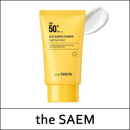 [The Saem] ★ Sale 48% ★ (tt) Eco Earth Light Sun Cream 50g / Power / (cu) 56 / 25/0535(16) / 13,000 won(16)