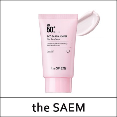 [The Saem] ★ Sale 54% ★ (tt) Eco Earth Pink Sun Cream 50g / (cu) 08/84 / 25/6550(16) / 13,000 won(16) / sold out