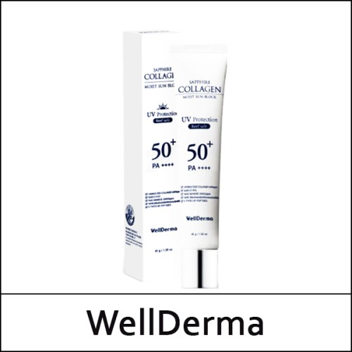 [WellDerma] (a) Sapphire Hydro Collagen Moist Sun Block 45g / EXP 2026.03 / 45/6599(18) / 4,200 won(R)