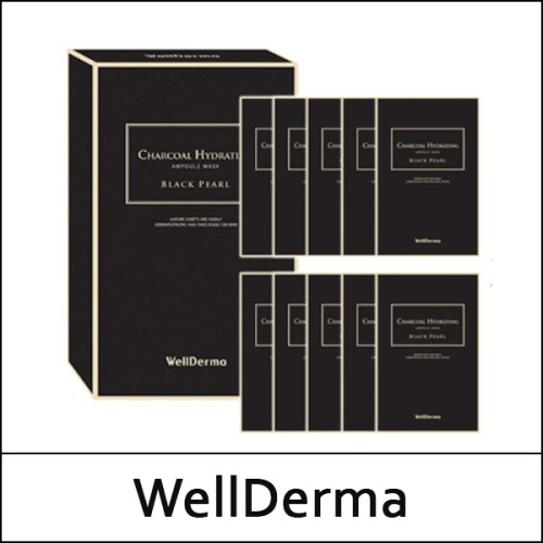 [WellDerma] (a) Charcoal Hydrating Ampoule Mask (28ml*10ea) 1 Pack / Black Pearl / 8415(4) / 5,500 won(R)