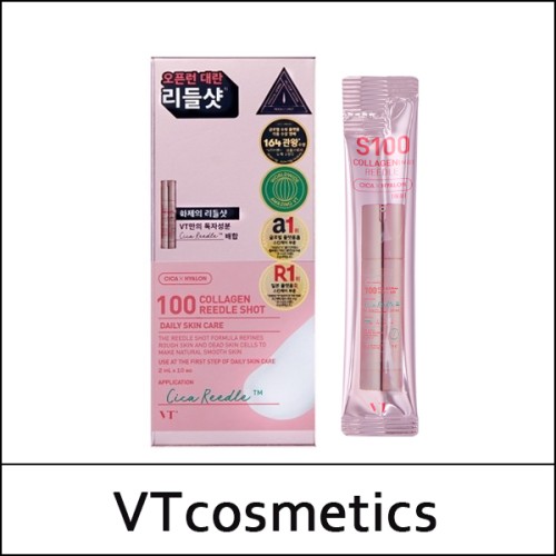[VT Cosmetics] (j) VT 100 Collagen Reedle Shot (2ml*10ea) 1 Pack / Box 84 / (jh) / 57(86)/38(57)50(20) / 9,000 won(R)