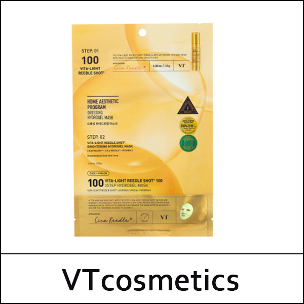 [VT Cosmetics] (bo)  Vita-Light Reedle Shot 100 2 Step Hydrogel Mask (33g*4ea) 1 Pack / 611(501)01(5) / 12,700 won(R)