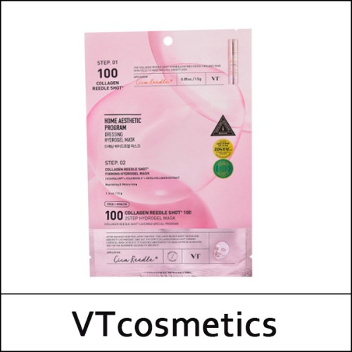 [VT Cosmetics] (j) Collagen Reedle Shot 100 2Step Hydrogel Mask (33g*4ea) 1 Pack / 611(501)01(5) / 12,700 won(R)
