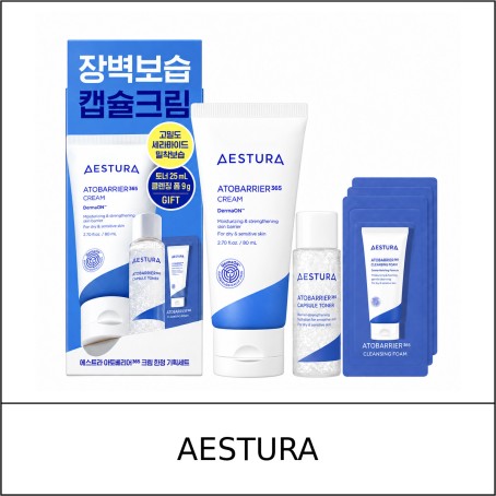 [AESTURA] ★ Sale 5% ★ (oy) Atobarrier 365 Cream Set (80ml + Capsule Toner 25ml + Cleansing Foam 3gx3ea) / 79250(8) / 33,000 won()