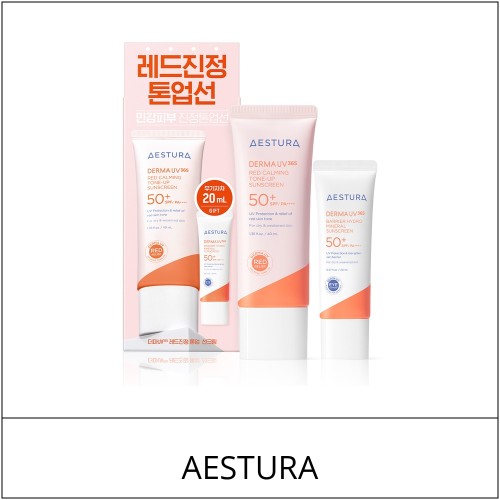 [AESTURA] ★ Sale 5% ★ (oy) Derma UV365 Red Soothing Tone-Up Sunscreen 40ml Set (+20ml) / 31,000 won()