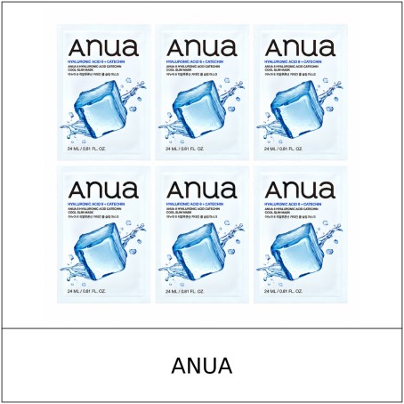[ANUA] ★ Sale 5% ★ (oy) 8 Hyaluronic Acid Catechin Cool Slim Mask 24ml x 6 Sheets (5+1) / 8150(6) / 20,000 won()