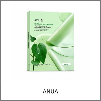 [ANUA] ★ Sale 5% ★ (oy) Heartleaf 70 Soothing Collagen Mask 38g x 4 Sheets / 61250(8) / 24,000 won()
