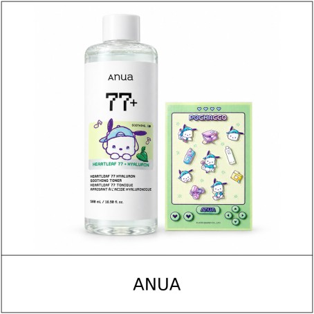 [ANUA] ★ Sale 5% ★ (oy) Heartleaf 77 Hyaluron Soothing Toner Pochacco Edition 500ml + Sticker Sheet / 50450(2) / 45,000 won()