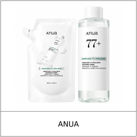[ANUA] ★ Sale 5% ★ (oy) Heartleaf 77 Hyaluronic Acid Hydrating Soothing Toner 350ml + Refill 350ml / 14450(2) / 49,000 won()