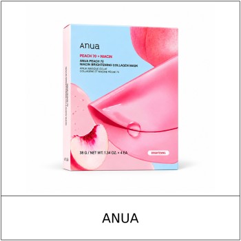 [ANUA] ★ Sale 5% ★ (oy) Peach 70 Niacin Brightening Collagen Mask 38g x 4 Sheets / 61250(8) / 24,000 won()