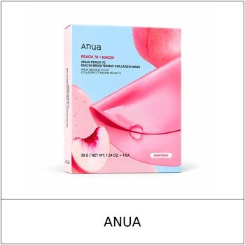 [ANUA] ★ Sale 5% ★ (oy) Peach 70 Niacin Brightening Collagen Mask 38g x 4 Sheets / 61250(8) / 24,000 won()