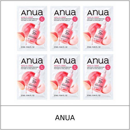 [ANUA] ★ Sale 5% ★ (oy) Peach 70 Niacin Serum Mask 25ml x 6 Sheets (5+1) / 8150(6) / 20,000 won()