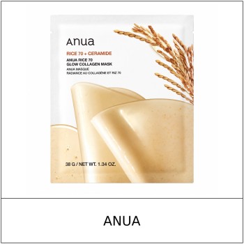 [ANUA] ★ Sale 5% ★ (oy) Rice 70 Glow Collagen Mask 38g x 1 Sheet / 4550(33) / 6,000 won()
