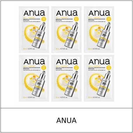 [ANUA] ★ Sale 5% ★ (oy) Vita C Porestrix Brightening Serum Mask 22ml x 6 Sheets (5+1) / 8150(6) / 20,000 won()
